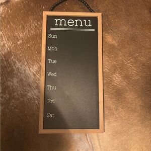 Rustic Weekly Menu Chalkboard with Wooden Frame